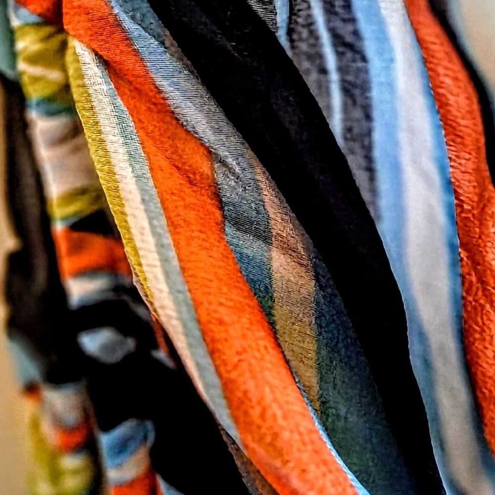 NWT JS Collections Colorful Silk Striped Halter Blouse - Picture 5 of 9